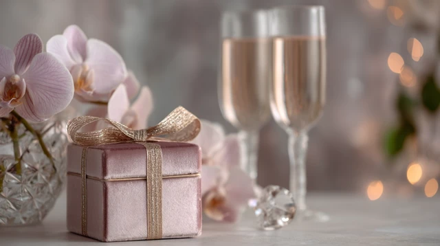 Luxury Gift Box with Champagne and Orchids
