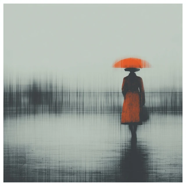 Woman with Umbrella in the Rain