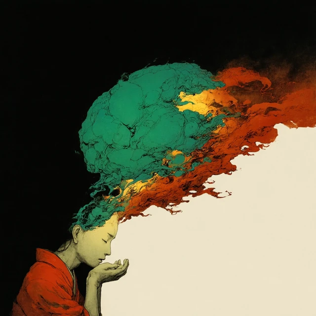 Dangerous Thoughts Skull Art Illustration