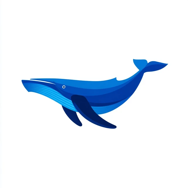 Blue Whale Logo Minimalist Design Ocean Animal