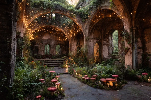 Ivy-Clad Ruin Courtyard Fairy Theme