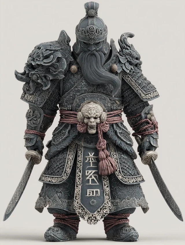 Armored Chinese Warrior Figurine 3D Printable Model