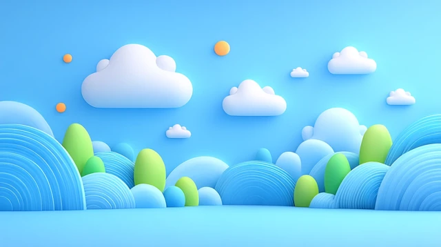 Minimalist Sky and Cloud Landscape Digital Art