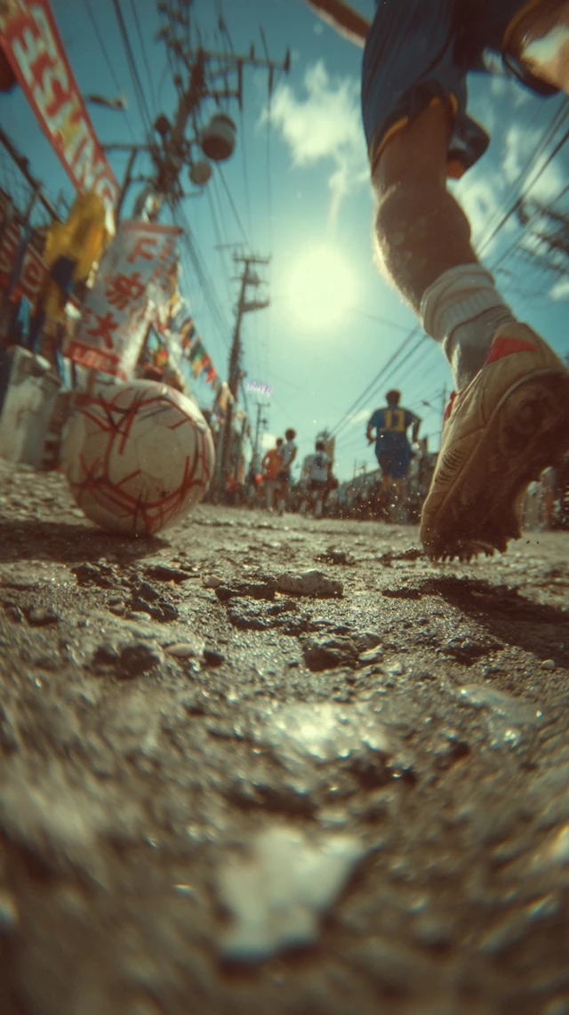 Soccer Player in Action Hyper Realistic Cinematography