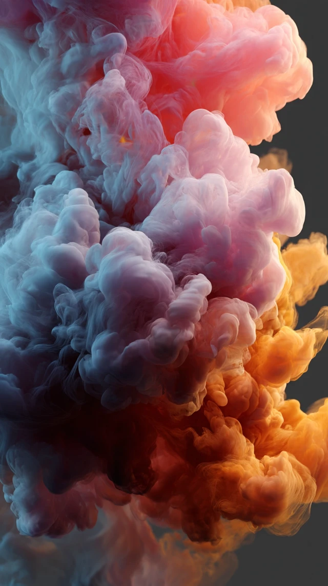 Colorful Smoke Abstract Art on Black Background