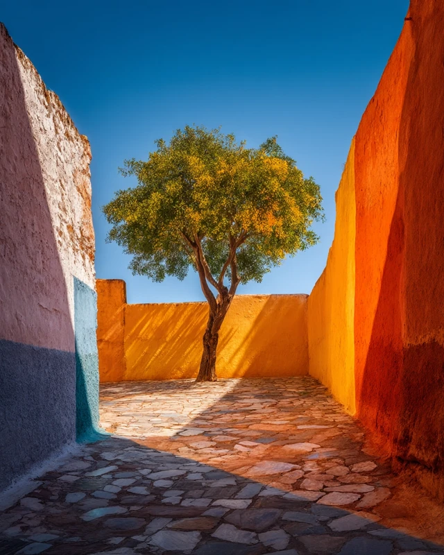 Marrakesh Alley Solitary Tree Photography