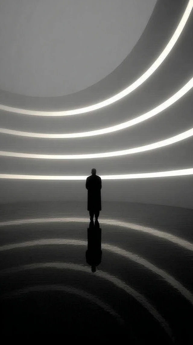 Lone Figure in a Tranquil Setting