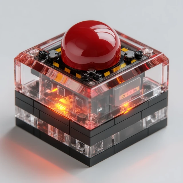 LEGO Red Button Photorealistic Model