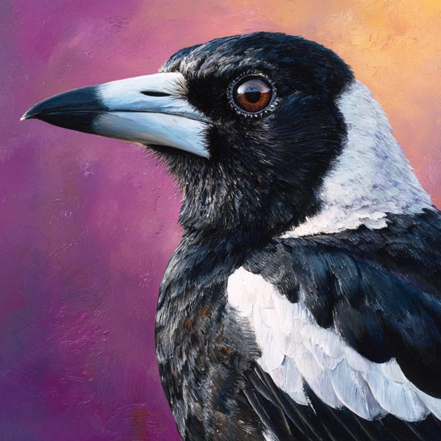 Australian Magpie Acrylic Painting