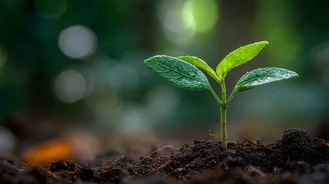 Green Sprout Emerging from Soil Renewal and Hope