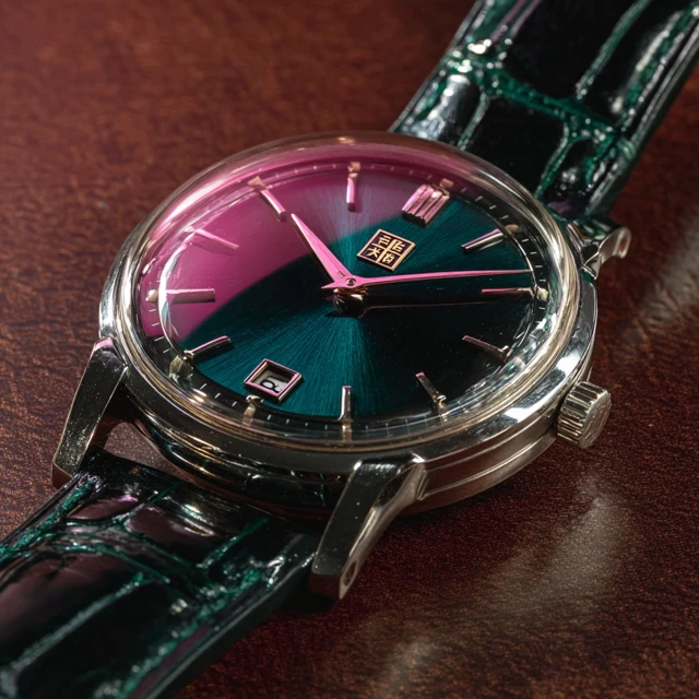 Elegant Mechanical Wristwatch with Colored Dials