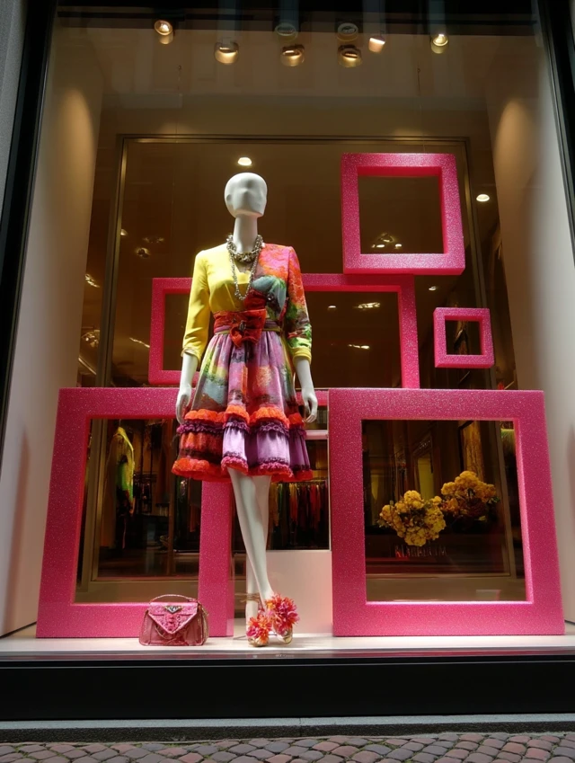 Luxury Boutique Window Display Fashion Design