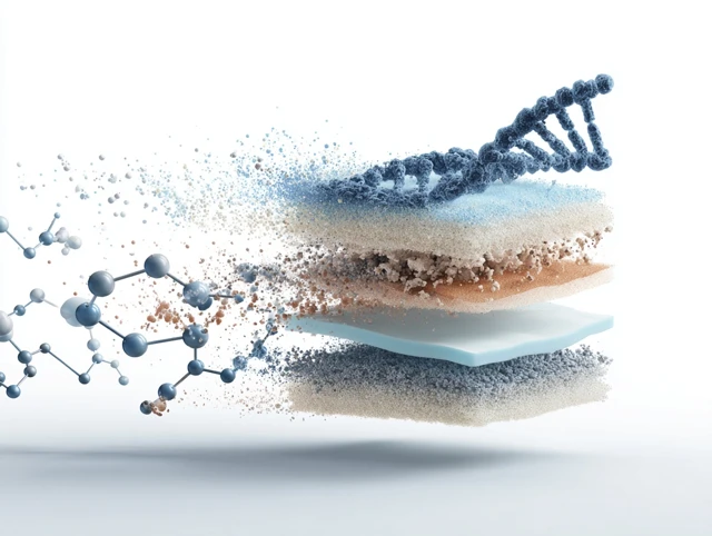 AI Skincare Formula Diagram Peptides DNA Skin Layers