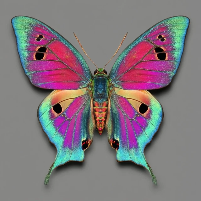 Symmetrical Butterfly Specimen Photography