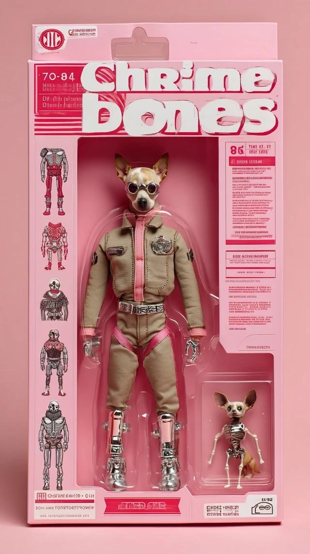 Chrome Bones Action Figure: 80s Style Chihuahua