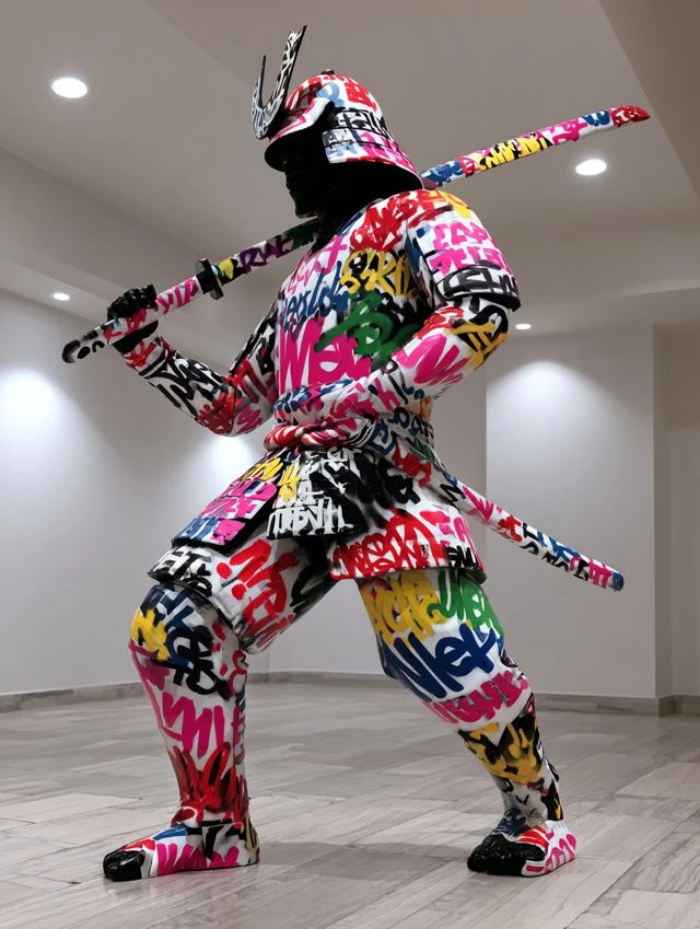 Samurai Warrior Graffiti Art Urban Culture