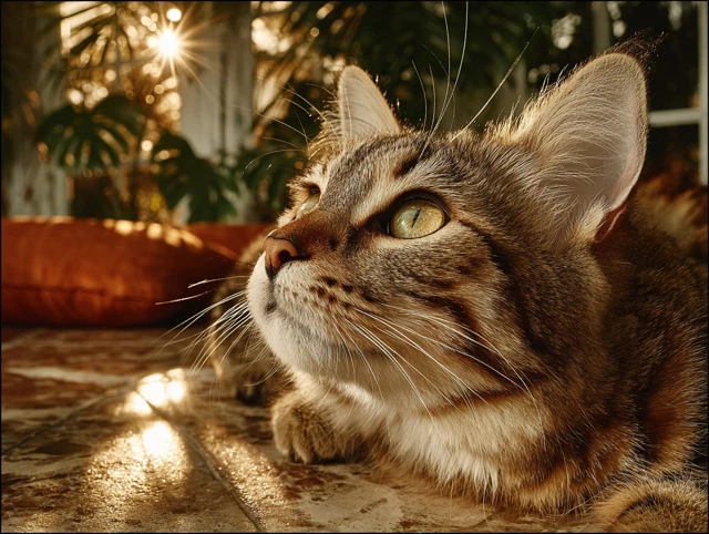 Chinese Li Hua Cat Lounging in Sunlight