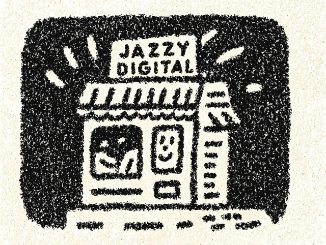 Jazzzy Digital Logo Vintage Diner Cartoon Style