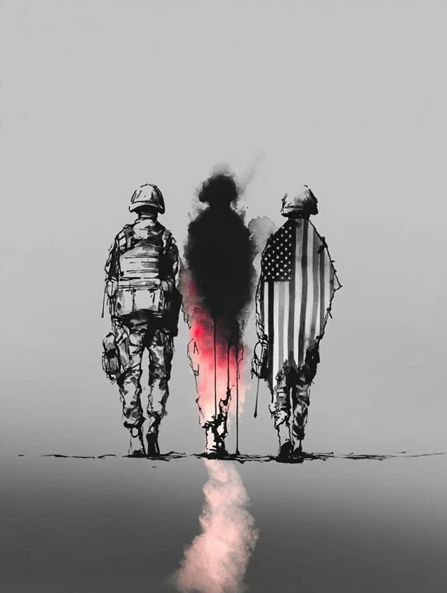 American Soldiers US Flag Art
