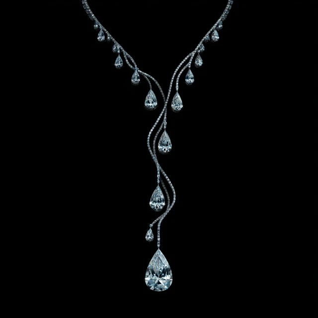 Luxury Diamond Necklace Y Drop Silhouette High Jewelry