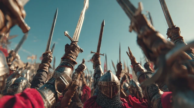 Medieval Knights Victory Battle Scene
