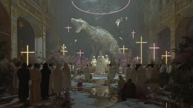 Cyber-Popes Blessing Apocalyptic Vision