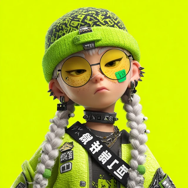 3D Cartoon Punk Character Illustration