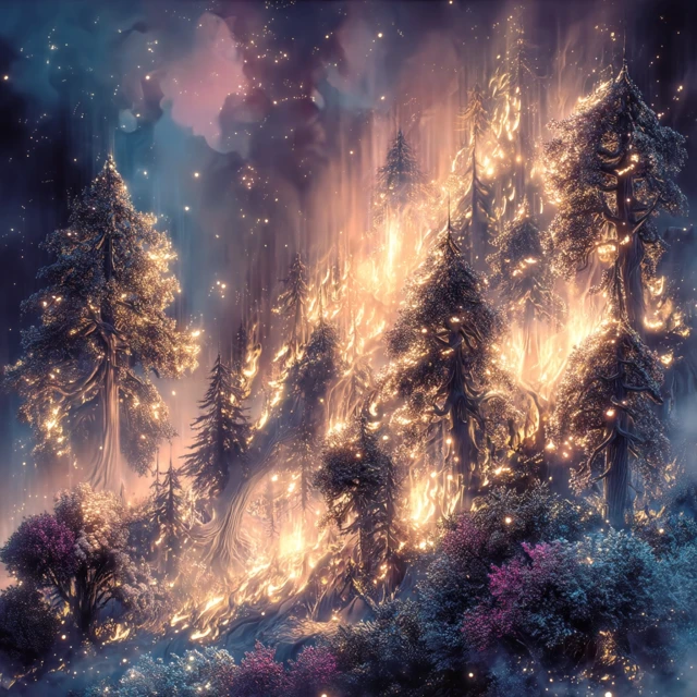 Raging Forest Fire Illustration