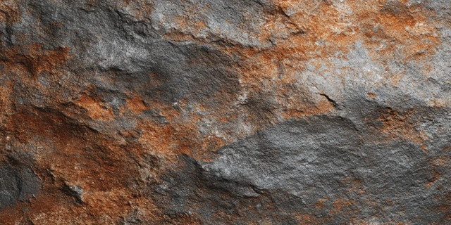 Rustic Stone Texture Gray and Orange Wallpaper