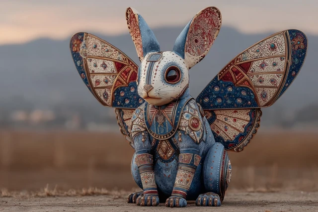 Alebrije Art Deco in Golden Hour Field