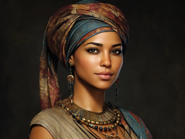 Hieratic Woman Portrait Realistic