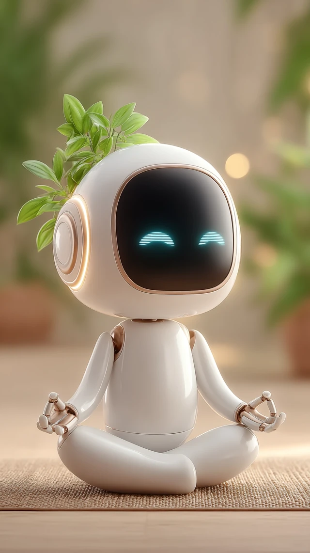 Cute Yoga Robot: 3D Cartoon Mimicking Mindfulness at Home