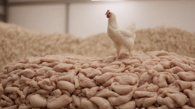 Raw Chicken Cutlets Pile Documentary Style