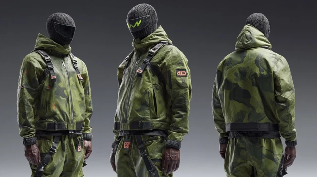 Cyberpunk Techwear Fashion with Mountain Dew Green