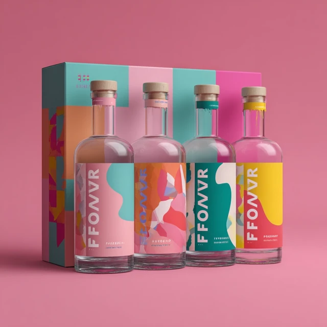 FLAVOR Vodka Package Design Modern Abstract Colors