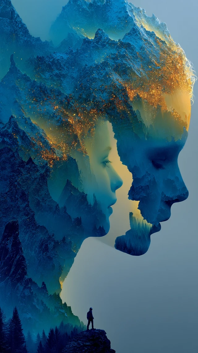 Mountain Faces 3D Artwork