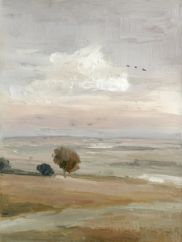 Windmill Painting Landscape Countryside Art