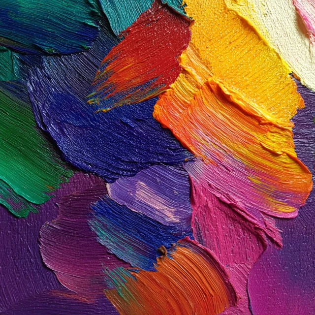 Colorful Oil Painting Strokes Texture Art