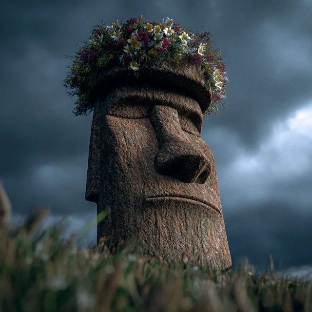 Easter Island Statues Terrorific Scene