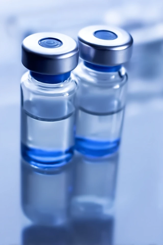 Medical Vials Macro Photography Detailed Blue Glass