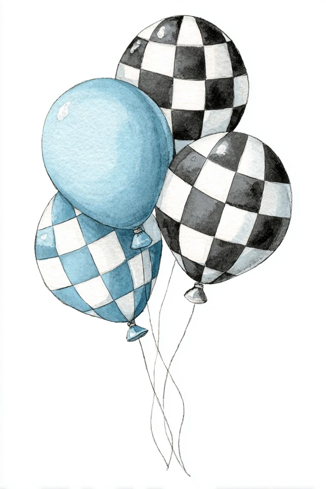 Watercolor Balloons Party Decor Illustration