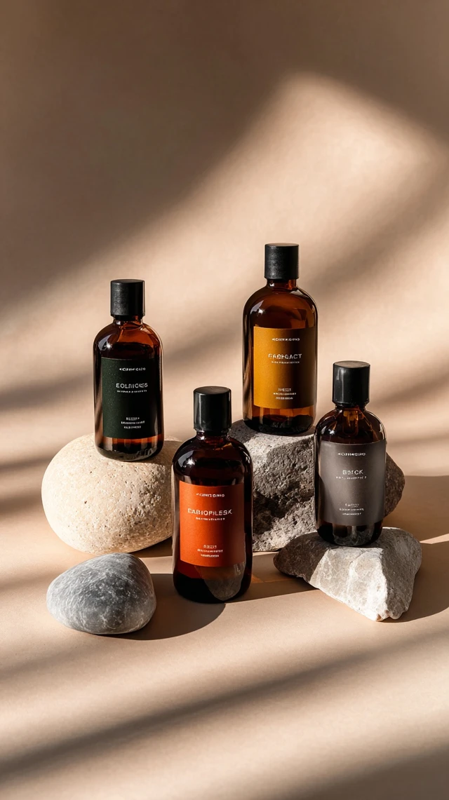 Elegant Oil Bottles Product Photography