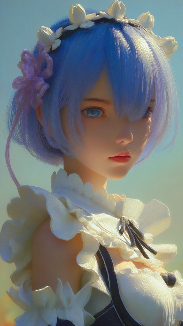 Beautiful Rem Illustration Art of Anime Series Re Zero