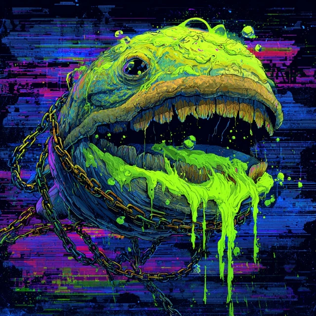 Grotesque Cartoon Whale Head Digital Art