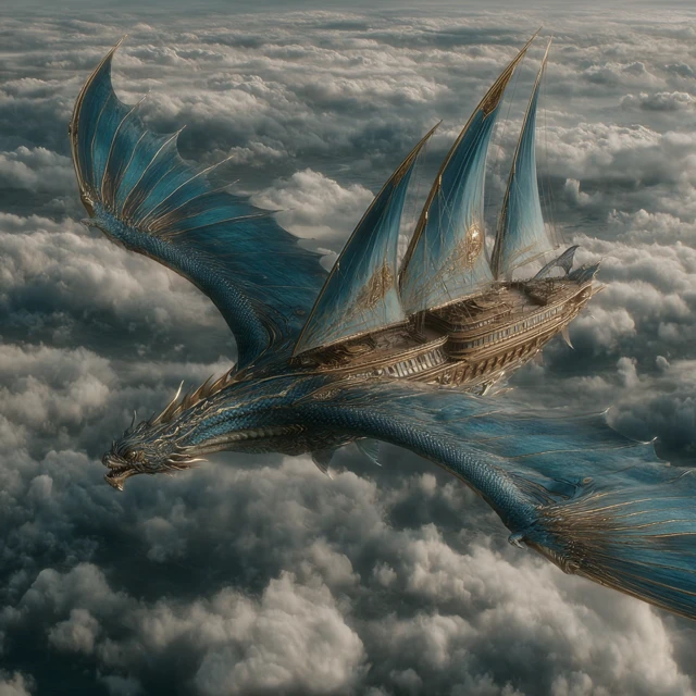 Demonic Basilisk Warship Dystopian Cinematic Scene