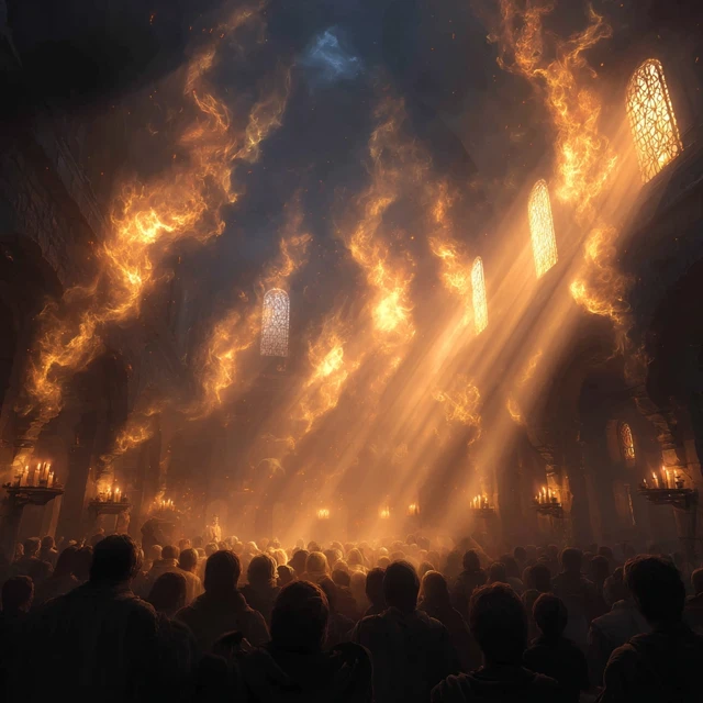 Divine Light A Scene of Worship and Faith