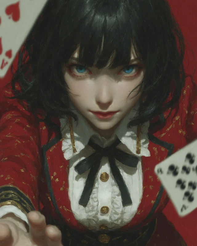 Kakegurui Yumeko: Anime Art with Playing Cards