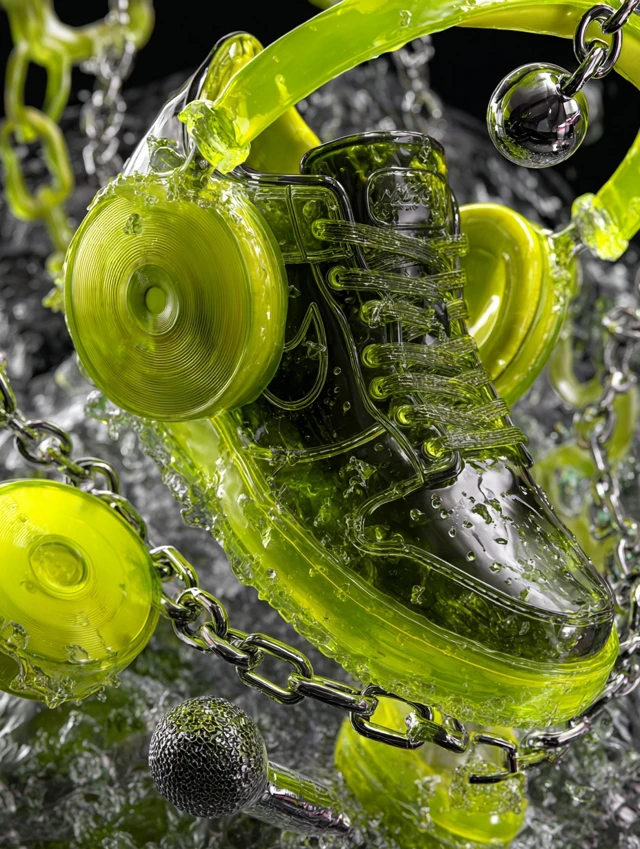 Surreal Hip Hop Still Life Chrome Sneakers And More