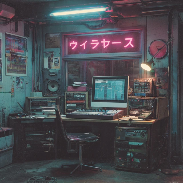 Cyberpunk Music Studio Album Artwork