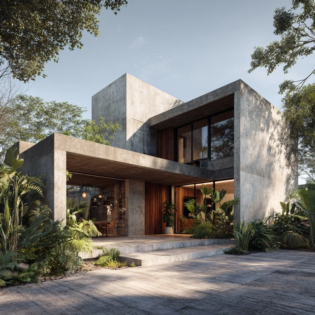 Modern Duplex Home Design Architectural Render